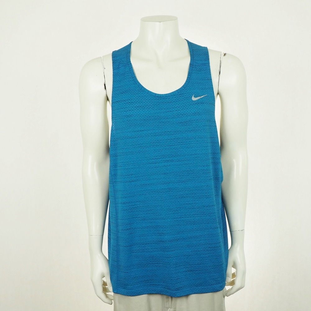 Nike Tank Top Shirt Mens 2XL XXL Blue Dri-Fit Training Running Lightweight Blend